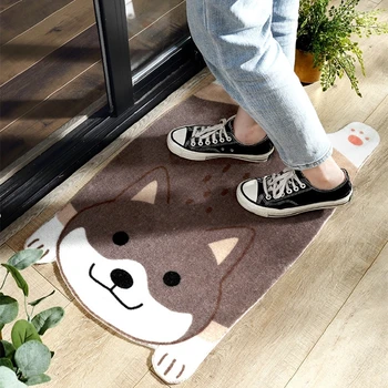 

Cartoon Doormat Animal Corgi Shiba Inu Akita Dog Printed Anti-slip Water Absorption Bedroom Kitchen Carpet Floor Mat Toilet Rug