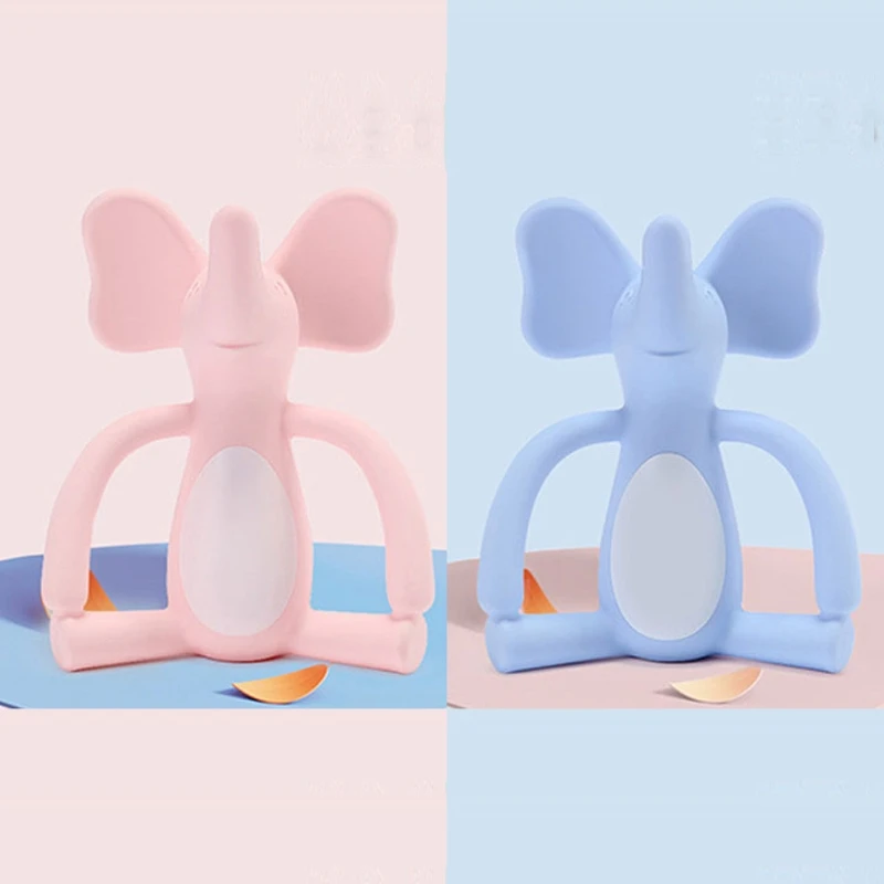 

Baby Silicone Teether Cartoon Elephant Teething Toy Infant Comfort Toys Gift