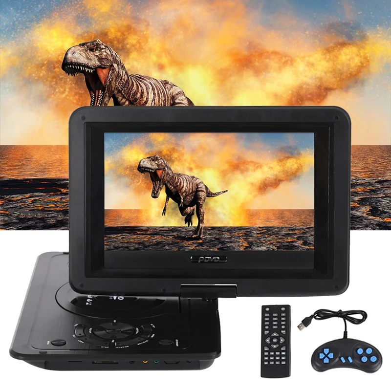 Портативный мини dvd-плеер 13,9 дюймов Hd Tv фильмы Lcd мобильный поворотный Usb экран вращение для автомобиля Мульти Медиа Видео игры(ЕС Plug