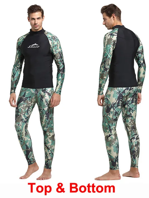 model1 Sbart мужские из двух частей с длинным рукавом Rashguard UPF50+ рубашка Rashguard пляжные рубашки топы гидрокостюм для плавания подводные костюмы для серфинга - Цвет: model1