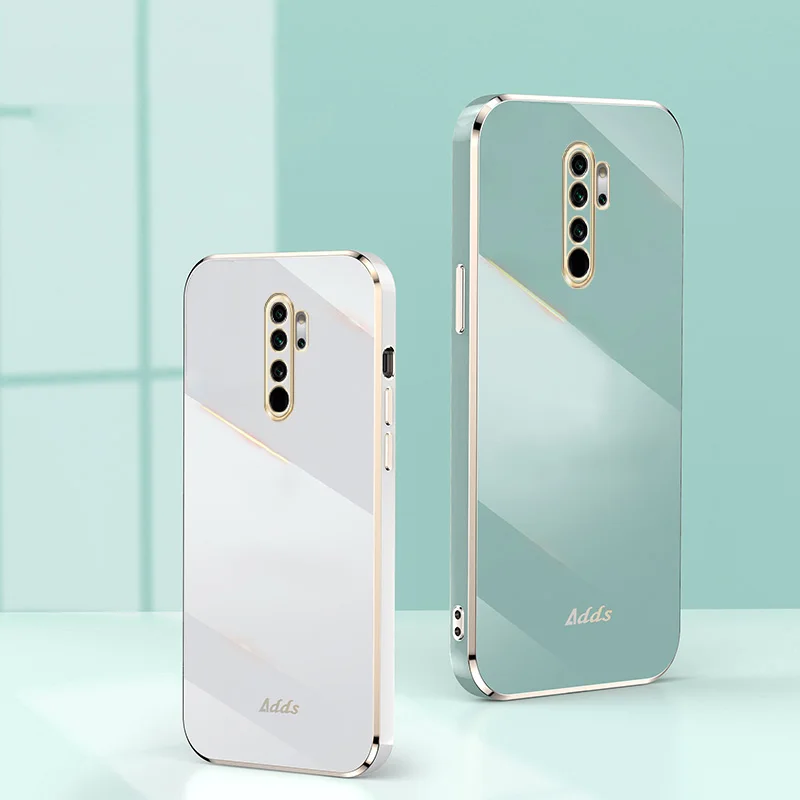 Custodia Placcata Con Cornice Quadrata Per Xiaomi Redmi Note 8 Pro Bling Gold Redmi Note 8 Pro Custodia Placcata A Colori Fundas Square Cover