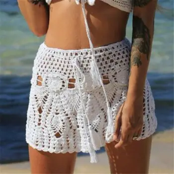 

Summer Women Skirt Ladies Bikini Short Knit Skirt Swimwear Holiday Beach Skirt Crochet Skirt
