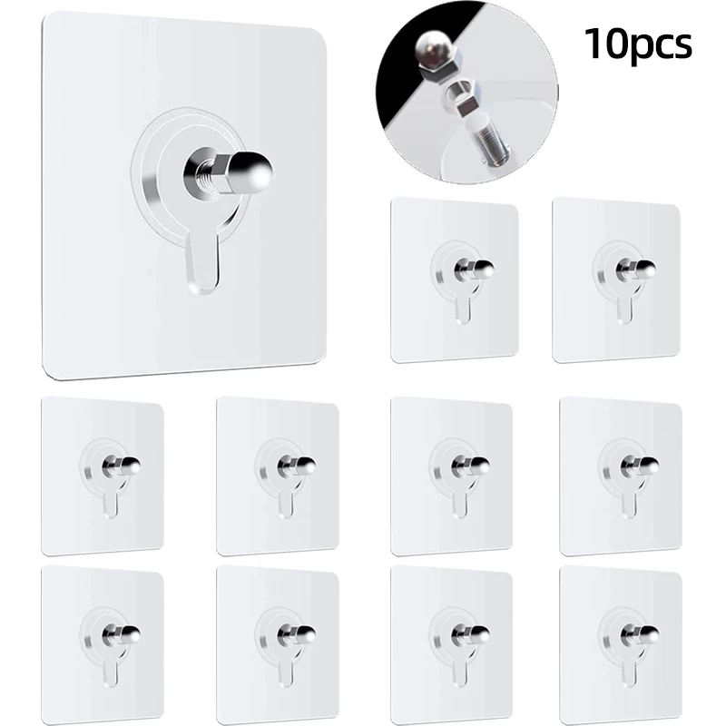 

10pcs Punch Free Screws Hanger Non-Marking Screw Stickers Wall Picture Hardwall Drywall Picture Hanging Kit Traceless Sticker
