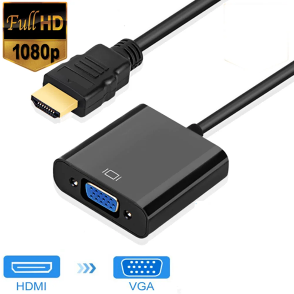 Адаптер HDMI-VGA кабель-преобразователь 1080P HDMI папа-VGA мама для Xbox/ PS4/