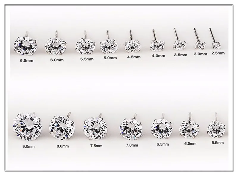 Кристальные циркониевые серьги из настоящего 925 пробы, серебряные серьги-гвоздики для женщин, ювелирные изделия из стерлингового серебра, серьги-гвоздики