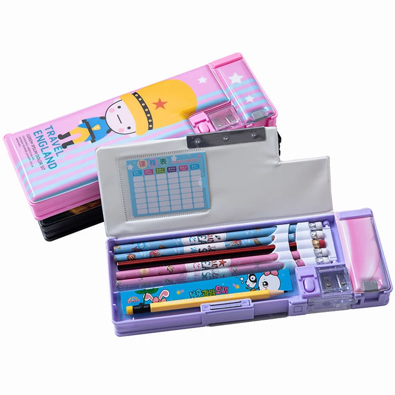 

Large Multi-function School Pencilcase for Boy and Sharpener Cartoon Anime Girls Boys Pencilbox Korea Stationery Case C21 D40