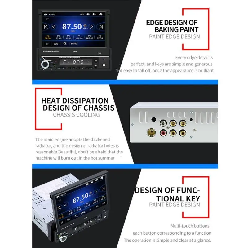 7 дюймов выдвижной экран радио приемник SWM T-110 Bluetooth стерео USB Радио Ontvanger в тире головное устройство