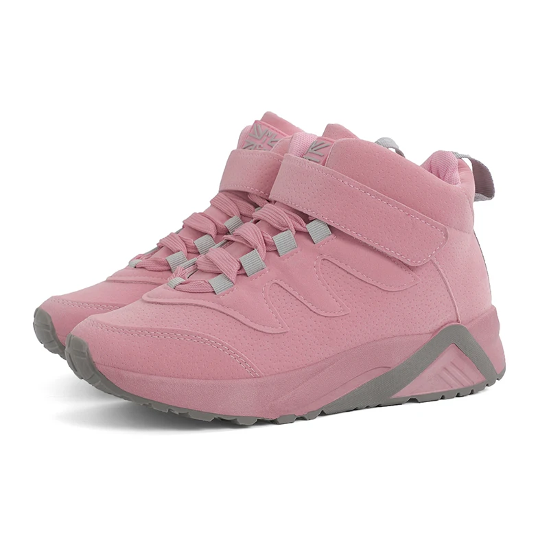 pink ERNESTNM/женские ботильоны; коллекция года; повседневные зимние ботинки; модные красные узкие ботинки из искусственной замши с круглым носком из водонепроницаемого материала; Zapatos De Mujer - Цвет: pink