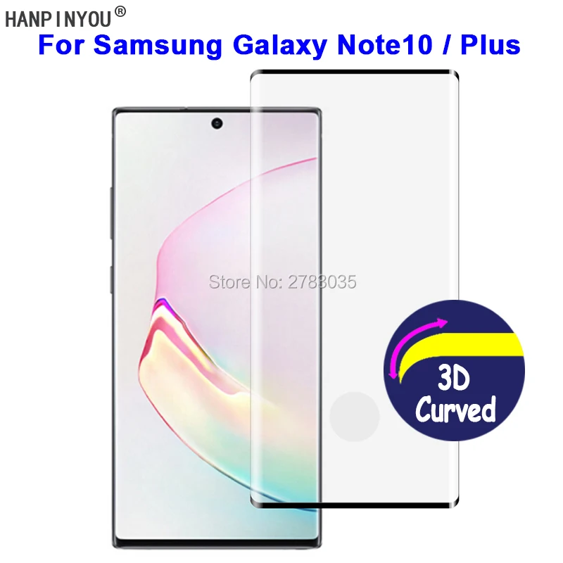 Для Samsung Galaxy Note 10 / Plus твердость 9H 3D полное покрытие тонкое закаленное изогнутое