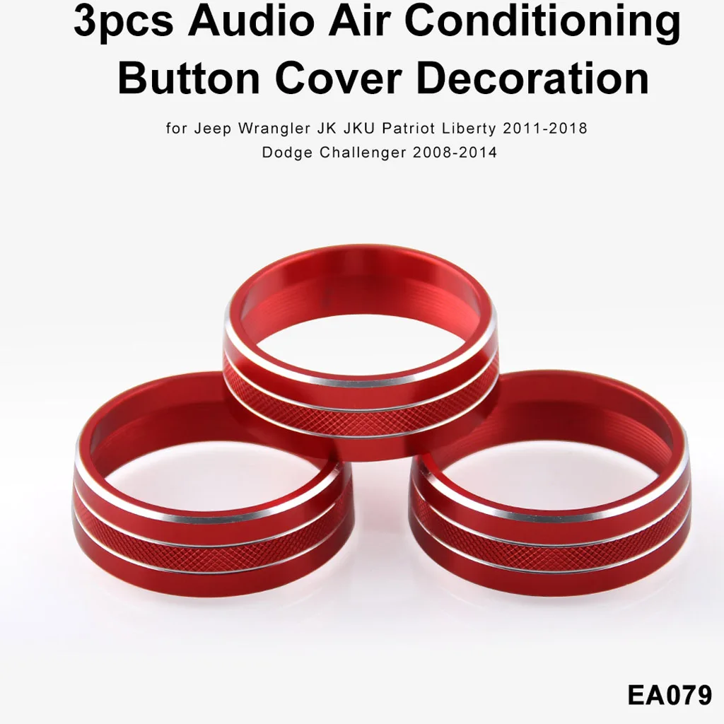 MagiDeal Красный AC Climate control ручка кольцо отделка крышки для Jeep Wrangler 08