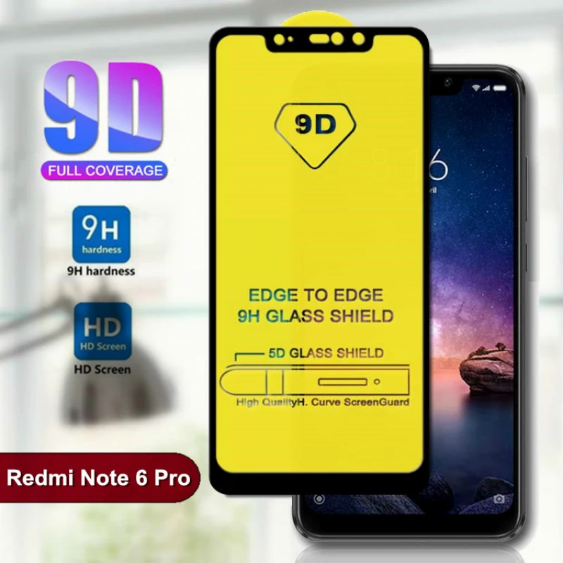 Защитное стекло для Xiaomi redmi note 6 Pro new 9D полное покрытие закаленное Защитная пленка