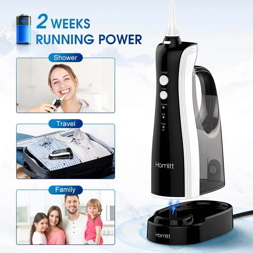 Beste 330 Ml Draadloze Monddouche Water Flosser 3 Modi Draagbare Tandheelkundige Waterstraal Usb Oplaadbare Tooth Cleaner IPX7 Waterdicht