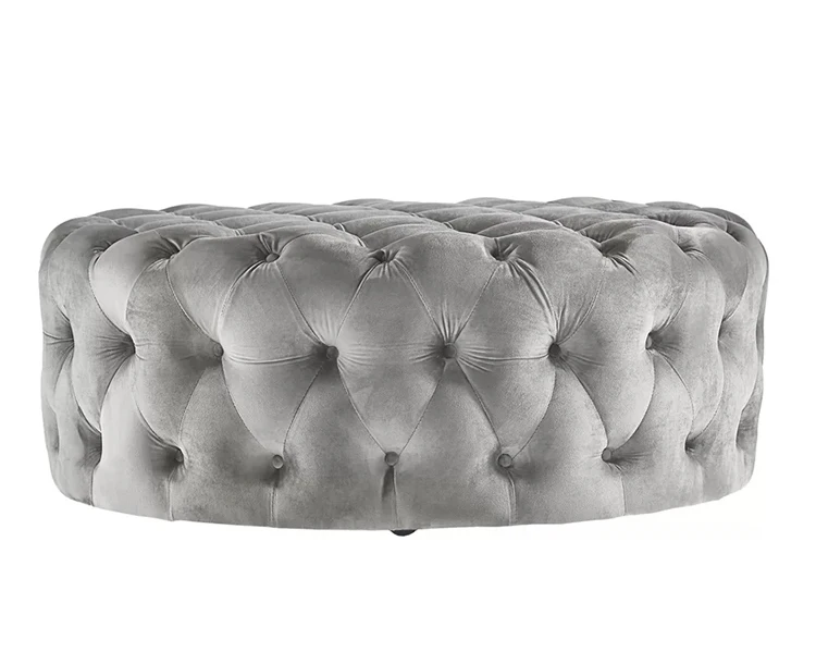 Unique European style round tufted velvet ottoman stool factory price | Мебель