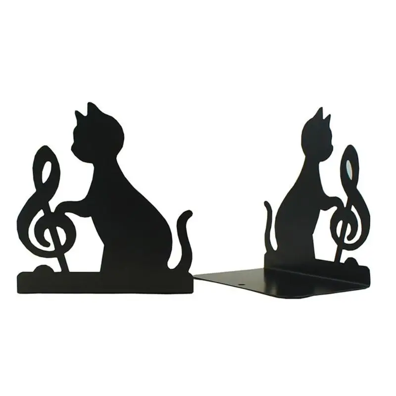 

Metal Bookshelf Bookends Book Support Stand Desk Organizer Storage Holder