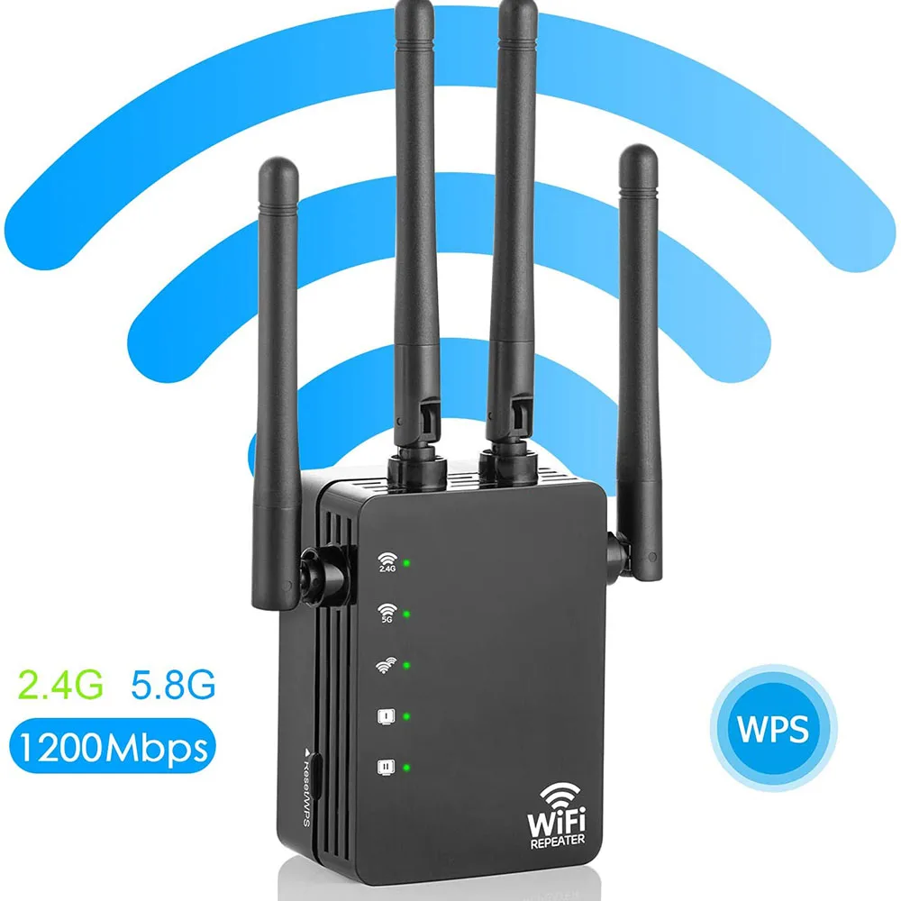 Ripetitore Wifi Range Extender Ripetitore Di Segnale Wifi, Amplificatore Di Segnale Extender Wifi 2.4 E 5Ghz Con Ap/Route