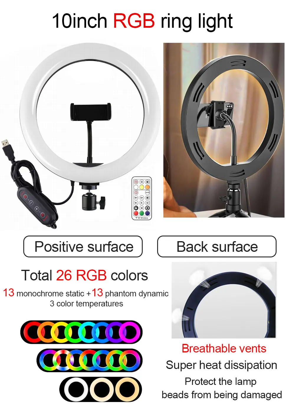 com tripé ringlight selfie anel luz para