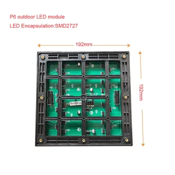 

Waterproof full color P6 192*192mm Outdoor led module matrix led sign 27777dots SMD2727 led video wall screen panel for taxi