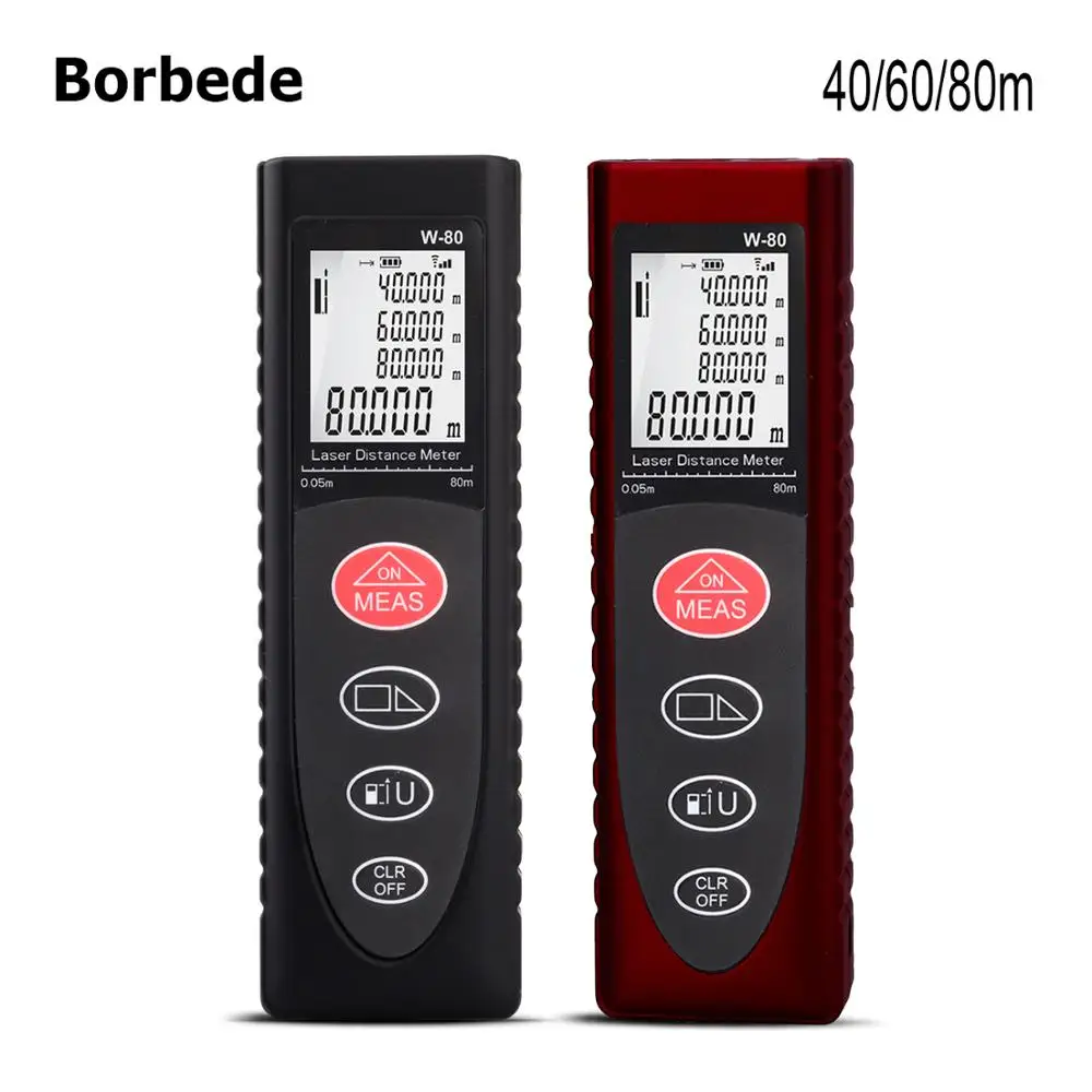 

Borbede Laser Distance Meter 40M 60M 80M Handheld Portable Mini Rangefinder Laser Measure Tape