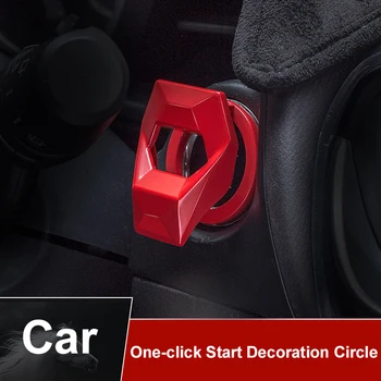 

Car Styling Alloy Car Ignition Switch Ring Oneclick Start Stop Decoration Sticker Start Stop Engine Push Button Protective Cover