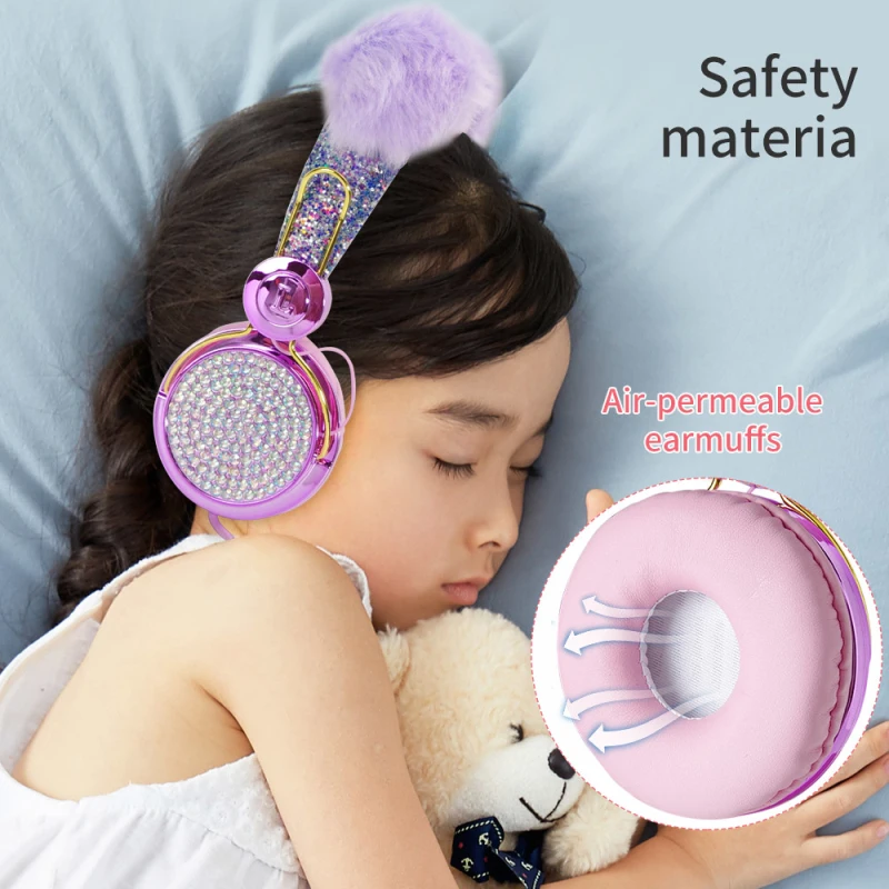 Wired Headphone Cute With Microphone Girls Kids Music Stereo Earphone PC Mobile Phone Gamer Headset Child Gift