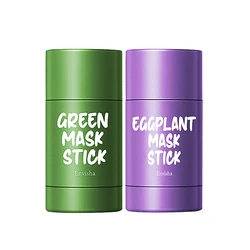 ENVISHA Eggplant Mask Stick Green Tea Facial Mask Stick Face Cleaning Moisturizing Oil Control Purify Blackhead Acne Skin Care