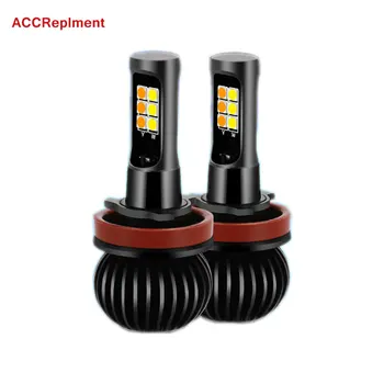 

LED High Brightness Double Color Car Front Fog Light Bulbs H1 H3 H4 H7 H8 H9 H11 9005 9006 880 881 LED Fog Lamps 40W 3000K 6000K