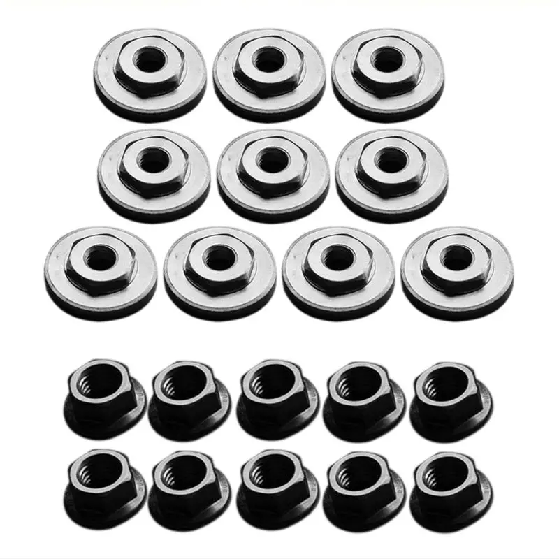 

10 Pcs Stainless Steel Hex Flange Nuts Hexagon Locking Serrated Spinlock Locknut