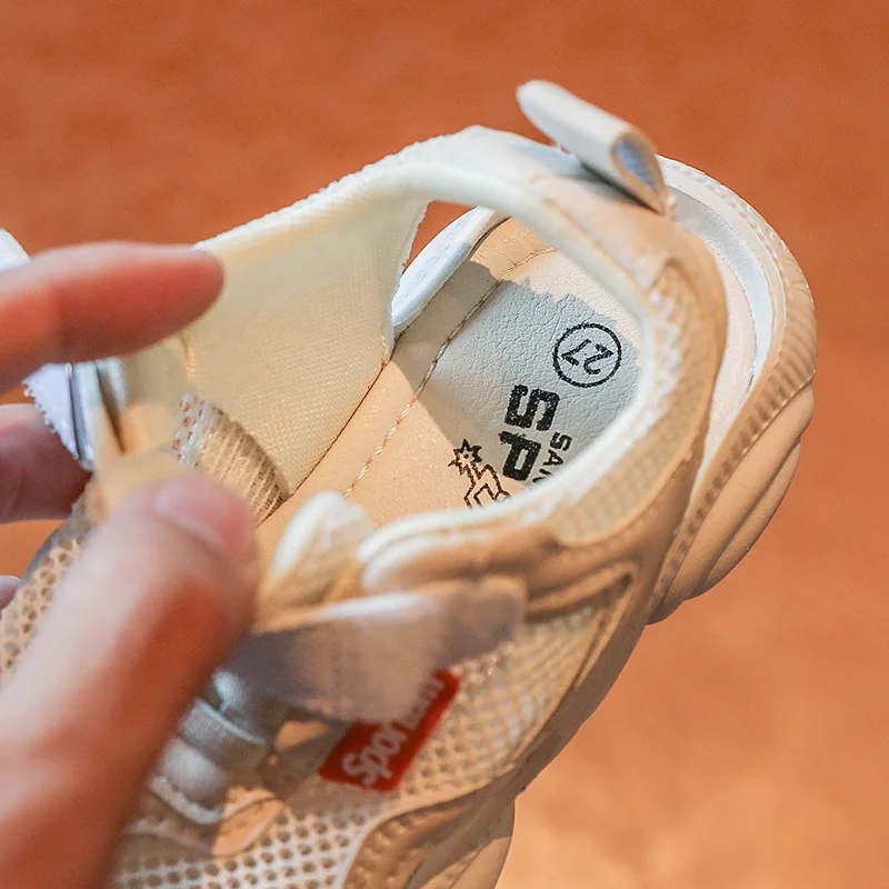 ULKNN Girl'S Sandals 2020 mesh shoes for kids  Summer Closed-toe Middle And Large Children Sports Shoe Soft Bottom Baby BOY'S