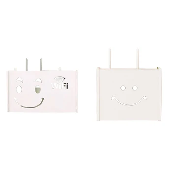 

Wireless Wifi Router Storage Box Wood-Plastic Shelf Wall Hangings Bracket Cable Storage Home Décor