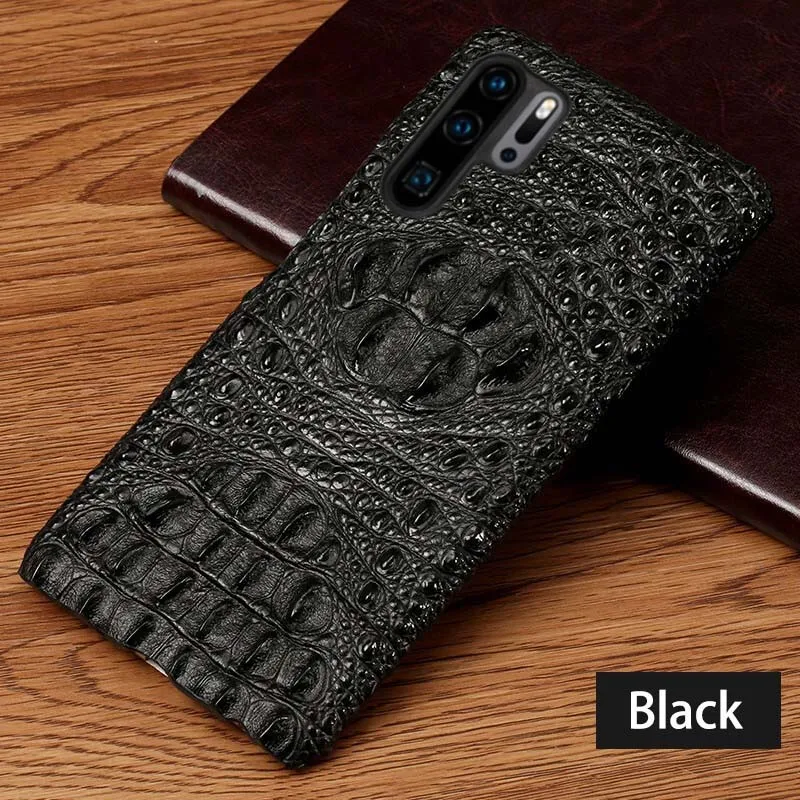 Black Натуральная кожа чехол для телефона для huawei P10 P20 P30 lite Y9 Y6 P Smart Коврики 10 20 30 Pro для смартфона Honor 8X9X10 20 Pro Lite чехол - Цвет: Black