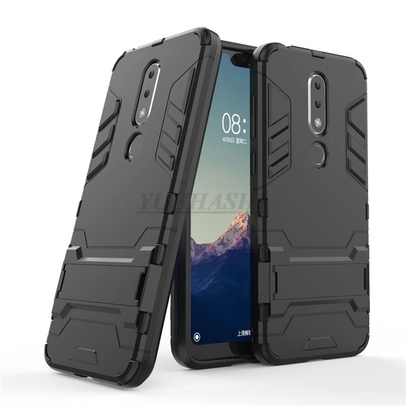 Защитный противоударный жесткий чехол yuhashi с подставкой для Nokia X6, защитный чехол-накладка для телефона, чехол-бампер для Nokia X6
