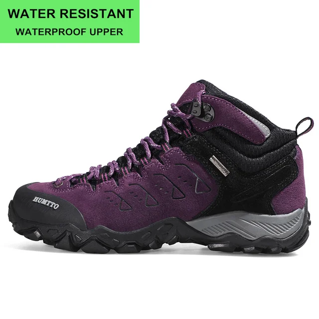 HUMTTO Woman Hiking Shoes Outdoor Mountain Camping Waterproof Sneakers for Women Leather Sport Hunting Climbing Trekking Boots Purple 290027B
