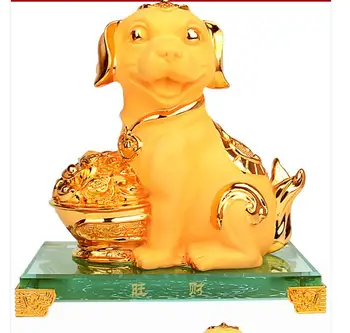 

gold zodiac Dog pig big small golden zodiac Animal brings handicraft diamond painting gift kitchen sculpture home decoration
