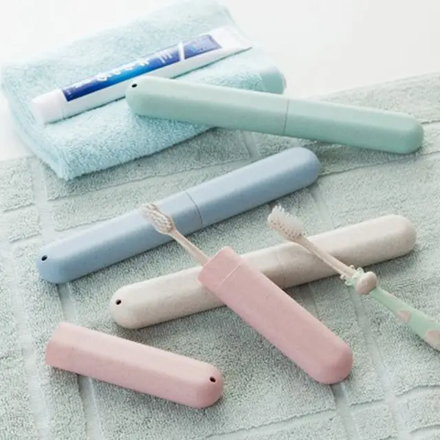 1Dcs Hordozható Tok Búzaszalma Utazási Fogkefe Pálcika Ceruza Doboz Fogporálló Kefék Protector Alapvető Eszközök - Image 3