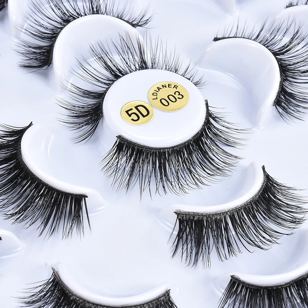 10/7/5 Pairs Mink Eyelashes 5D Mink Lashes Thick Handmade Full Strip Lashes Mink Lashes Mix False Eyelashes Makeup for Beauty