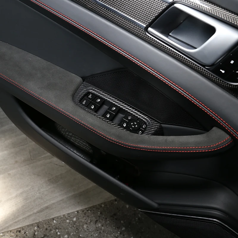 Накладка на оконный переключатель из настоящего углеродного волокна для Porsche Panamera- автомобильные аксессуары