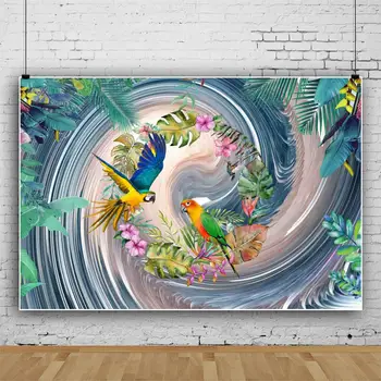 

Laeacco Abstract Vortex Flowing Flower Bird Leaves Vinyl Poster Photography Backdrop Photographic Background For Photo Studio