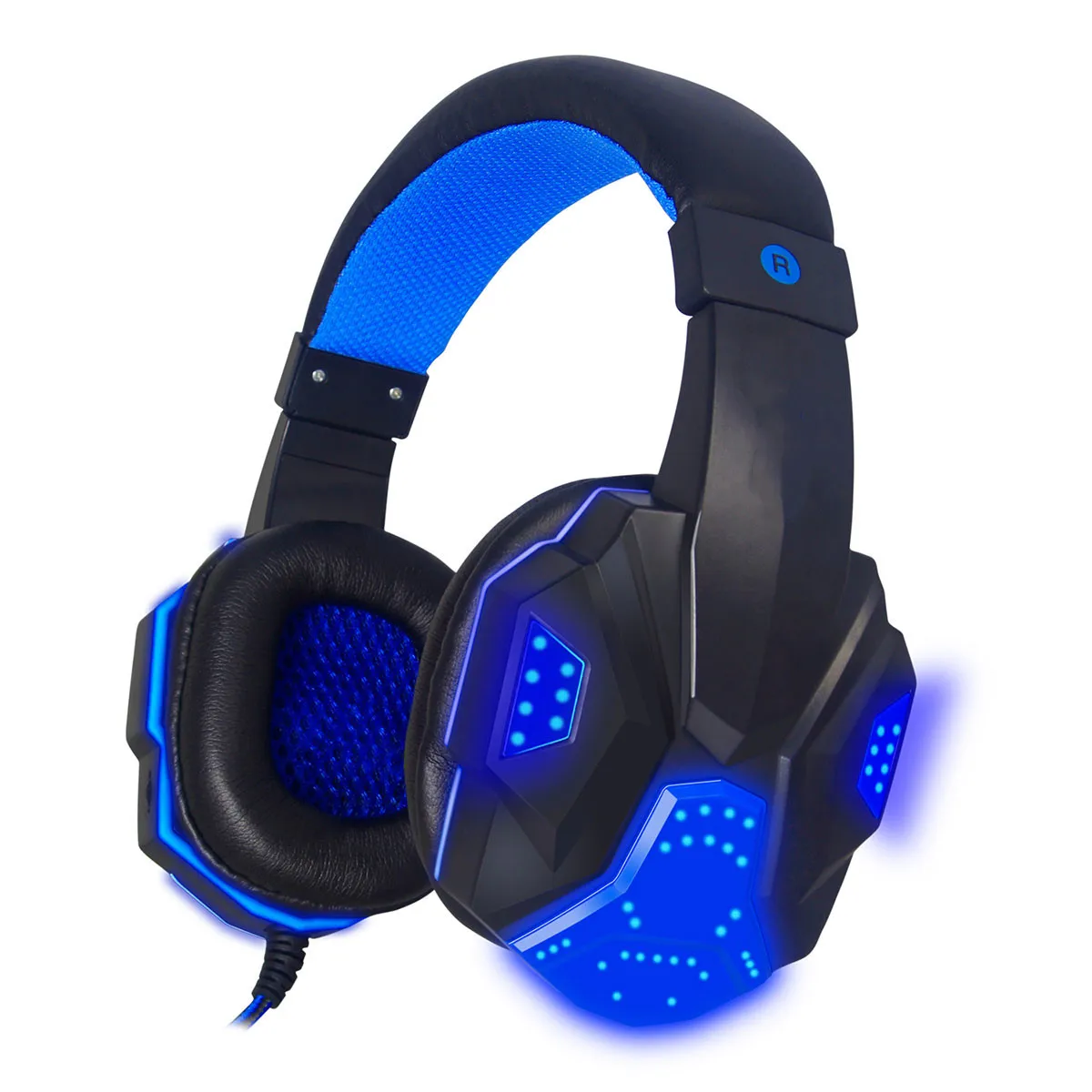 Black and Blue Light PC780 светодиодный свет игровая гарнитура для PS4 ПК для Xbox one стерео объемное звучание музыки Шум шумоподавления проводные Игровые наушники с микрофоном - Цвет: Black and Blue Light