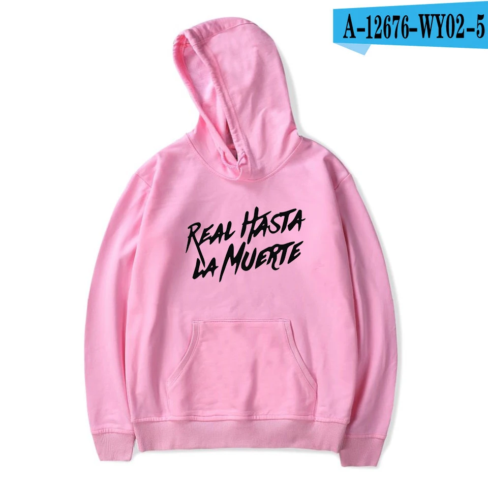 pink Anuel AA Album Real Hasta La Muerte, толстовки с капюшоном для мужчин/wo мужчин/детей, толстовка в стиле хип-хоп, весенне-осенние толстовки для мужчин/женщин, kpop - Цвет: pink