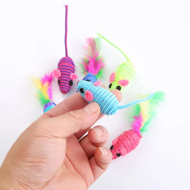 Pet играя Забавные игрушки набор разбирают мыши и головной повязкой с пером Игрушка костюм интерактивный Дразнилка для кошки игрушка
