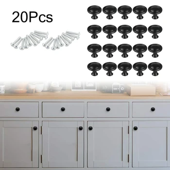 

20Pcs Cabinet Knobs Hardware Bedroom Kitchen Drawer Cupboard Handle Pulls Black Knobs Cupboard Drawer Pull Kitchen Cabinet Door