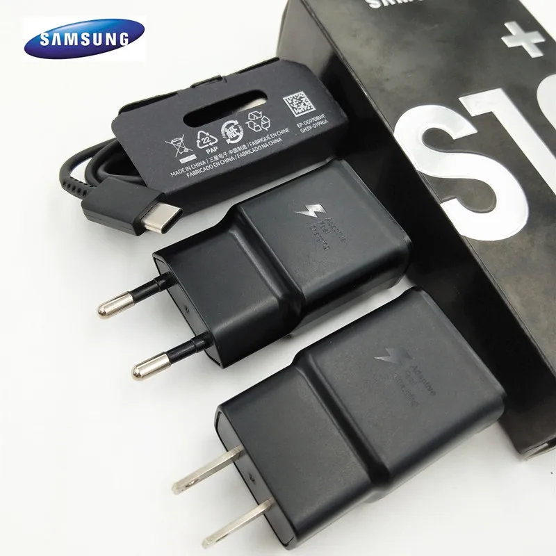 

Samsung Adaptive Fast Charger S10 usb wall EU US Adapter Original Type C Cable For s9 s8 plus s10e Note 8 10 A50 A60 A70 A80 A40