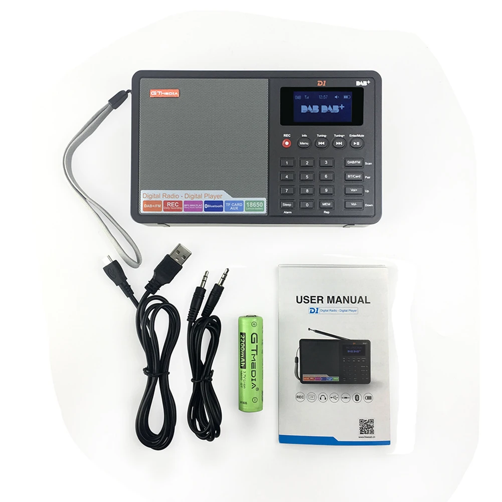 Профессиональный черный GTMedia D1 DAB+ Radio Stero для ЕС с Bluetooth встроенным громкоговорителем