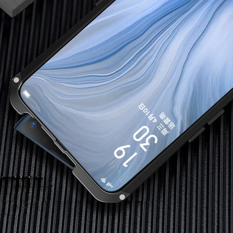 Металлический бронированный чехол Reno для OPPO Reno 2 чехол противоударный алюминиевый задняя крышка Жесткий PC Coque для OPPO Reno 10X Zoom чехол R15X Funda
