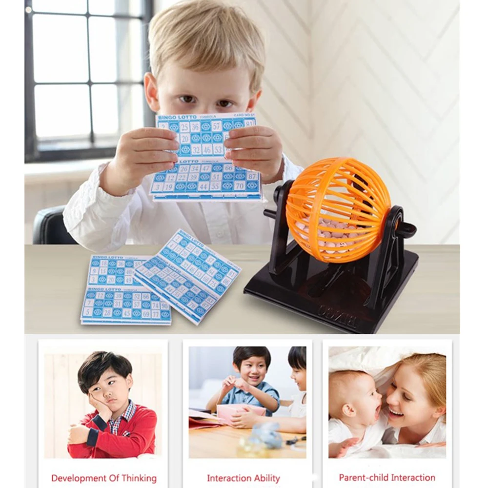 Bingo Game Console Simulative Lottery Machine Mini Creative Children Educational Toys Home Bingo Machine for Party Games Props