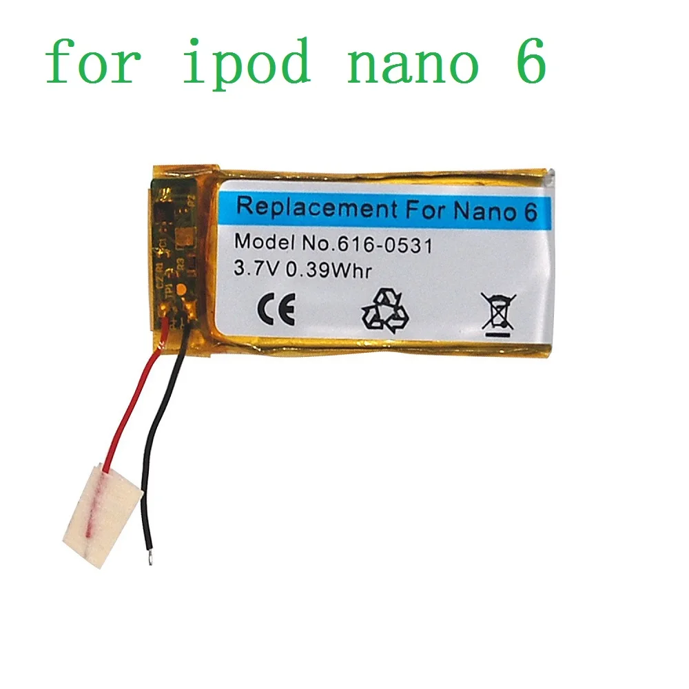 Протестированный 3,7 V литий-ионный аккумулятор замена 616-0531 330mAh для iPod Nano 6 6th Gen 8GB 16GB