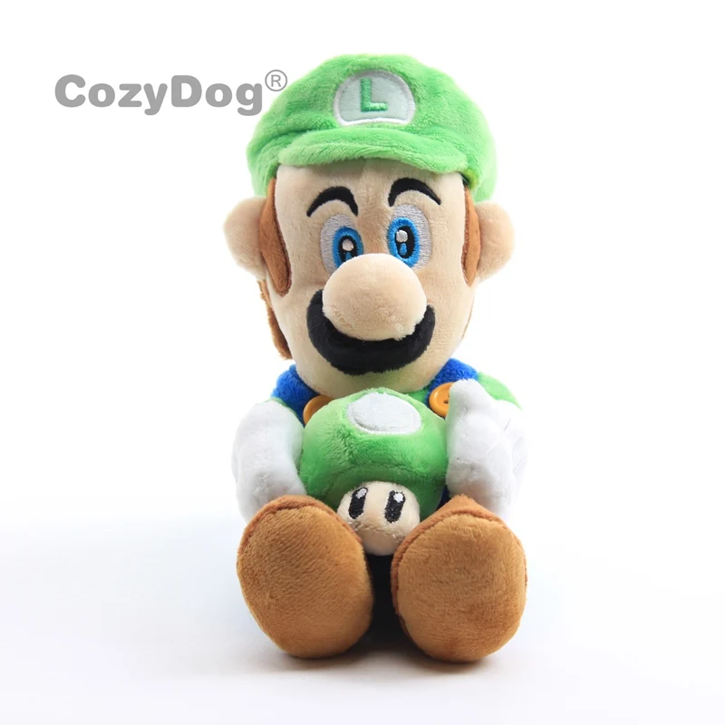 17cm Green 17 см аниме Марио и Луиджи плюшевые игрушки кукла прекрасный Марио Луиджи с грибом жаба Мягкие Игрушки для маленьких детей Рождественский подарок на день рождения - Цвет: 17cm Green