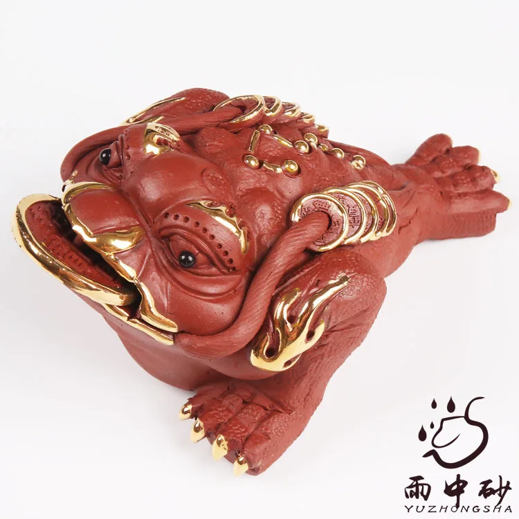 Clay Golden Toad Tea Ornaments Wholesale Gold Foil Lucky Toad Special Offer Promotional Manufacturers Direct Selling Home Decora