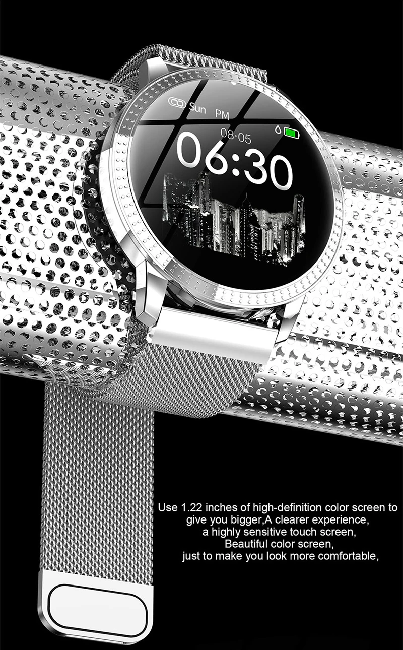 TJBHNN Смарт-часы женские Беговые Reloj монитор сердечного ритма Bluetooth Шагомер сенсорные умные спортивные часы для бега