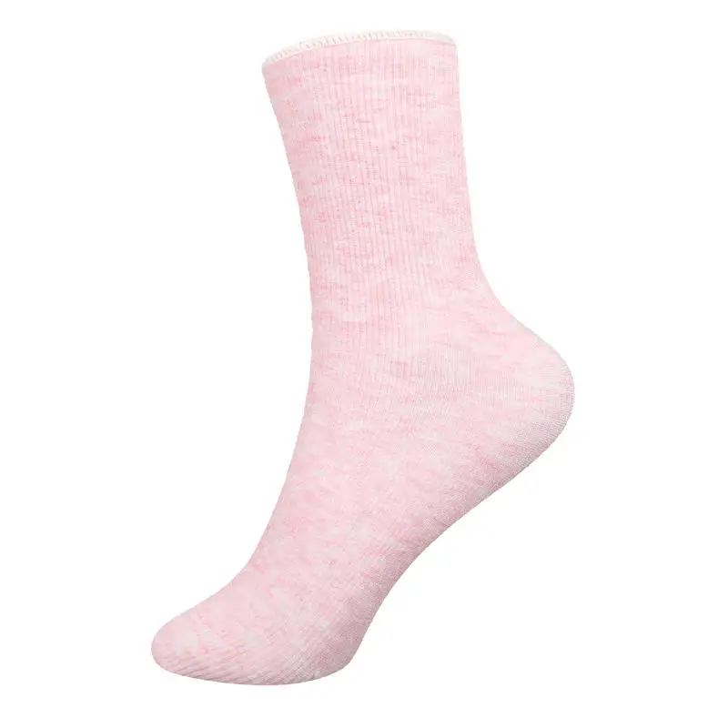 pink Модные теплые толстые носки для женщин, женские теплые шерстяные кашемировые бесшовные носки, бархатные сапоги, одноцветные носки для сна - Цвет: pink